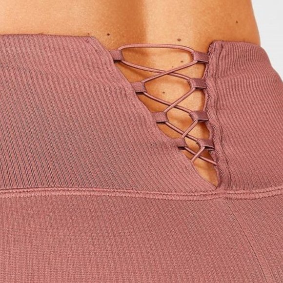 Fabletics High Waisted Seamless Lace Up Leggings - Picture 3 of 14